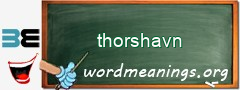 WordMeaning blackboard for thorshavn